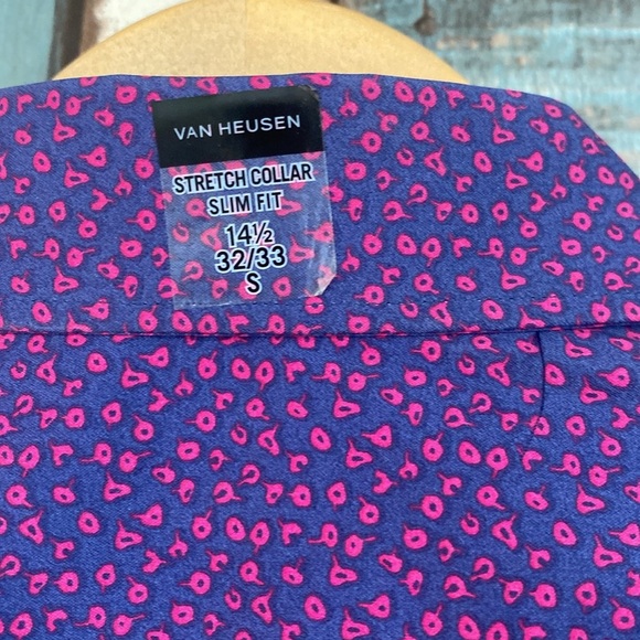 Van Heusen blue Hawaii slim stretch button down top - Picture 14 of 16
